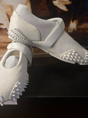 PUMA Mostro Fey Premium Womens Sz 7.5 Casual Shoes 40106202 Warm White Suede NEW